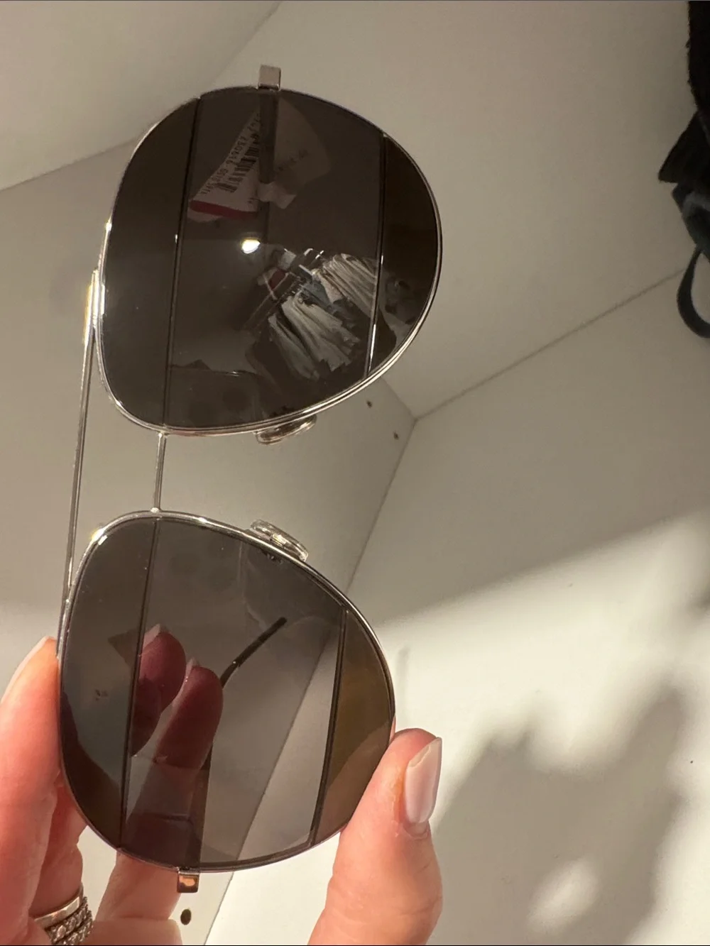 Dior Silver Frame Sunglasses with Dark Smoke Lenses
